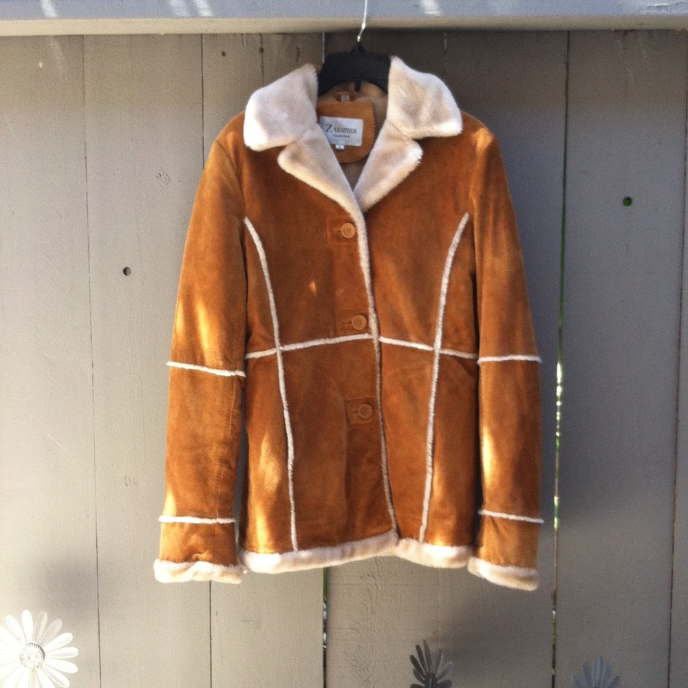 Host pick! Vintage Suede Z Leather Coat Small